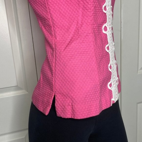 LILLY PULITZER Hot Pink Annabelle Top Sz 2 EUC! - Picture 4 of 14